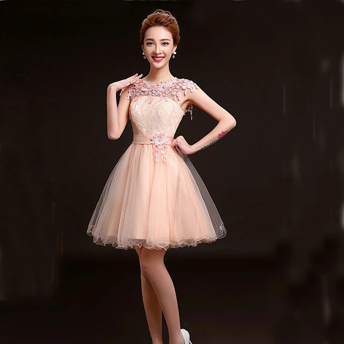 cocktail dress peach color