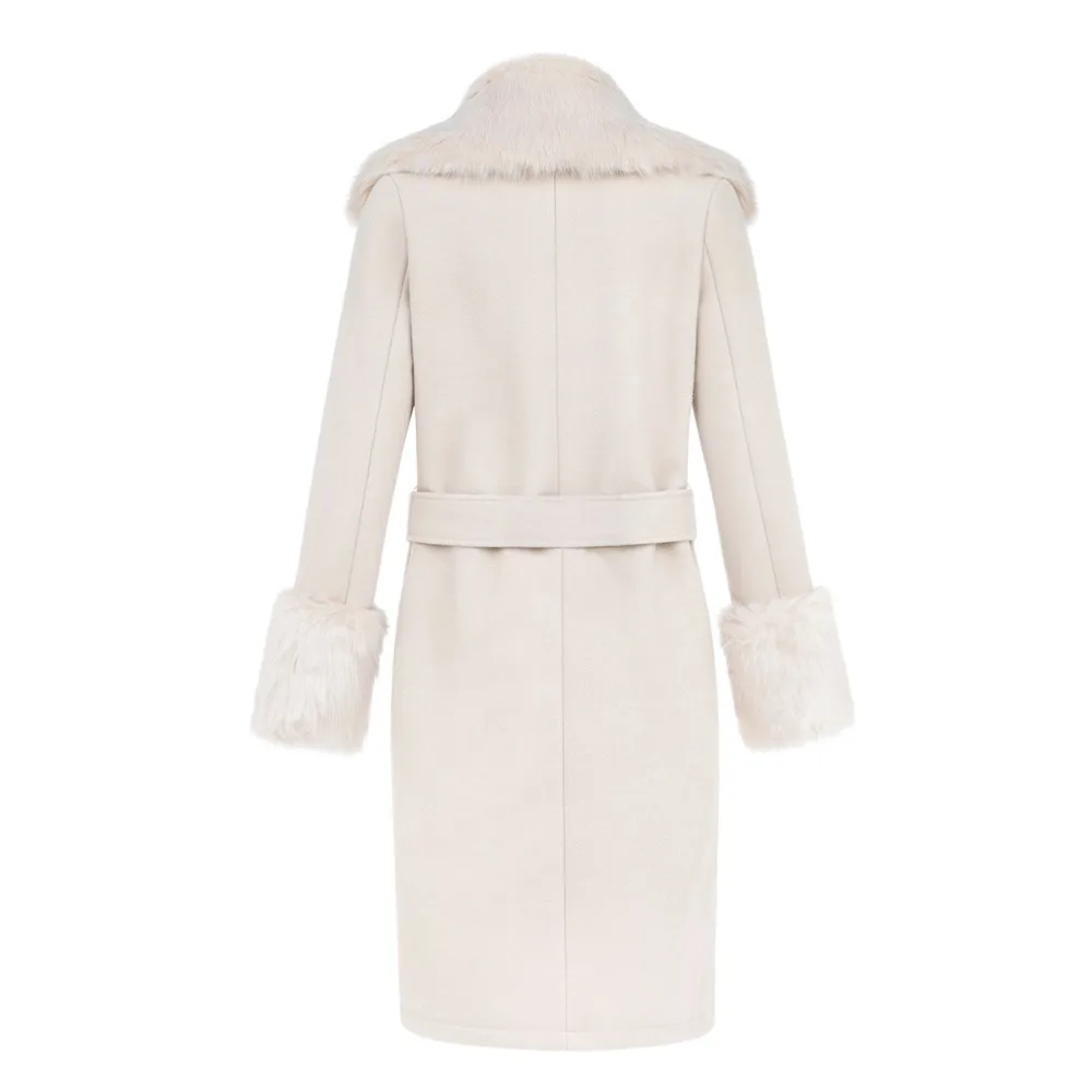 Large 2019 D'hiver Taille Femmes Col À Mode Qualité Top Turn down Laine Manteau Kaki rwfqg7rz