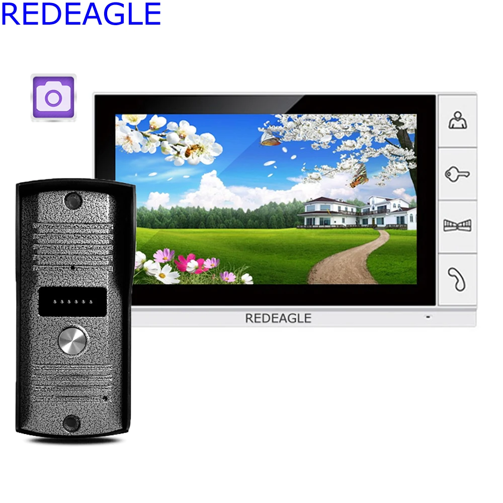 Luxury 9 Inch Color LCD Monitor Video Recording Door Phone Doorbell Intercom System IR Camera Support SD Card Record Function