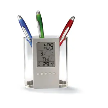 

New Multifunction Desk Calendar / Pencil Box LCD Thermometer and Calendar Display Office and School Desktop Pen Holders