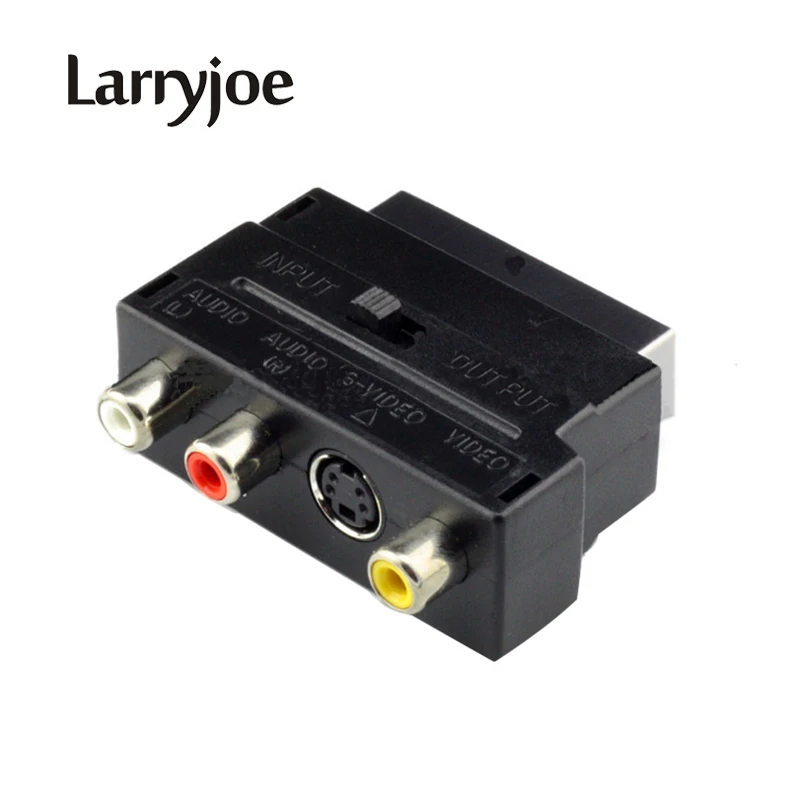 

Larryjoe Hot Selling RGB Scart to Composite 3RCA S-Video AV TV Audio Adapter or Video DVD Recorder TV Television Projector