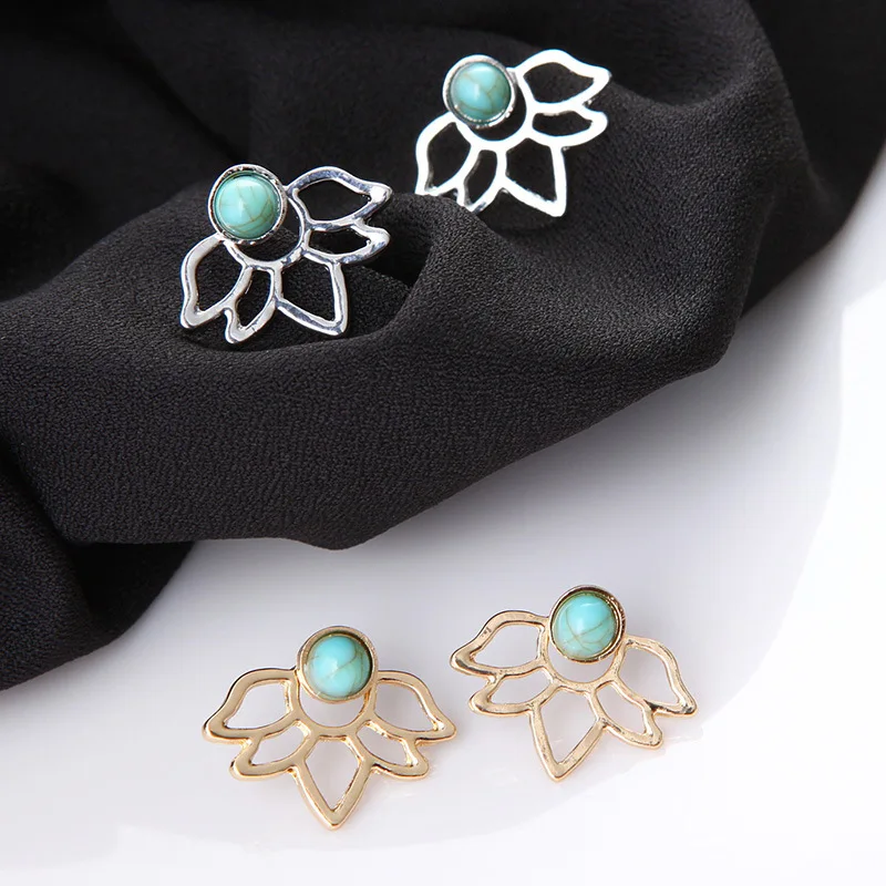 Trend Leaf Hollow Charm Stud Earring Banquet earrings For Women Fashion Simple Wedding Jewelry E0116 | Украшения и аксессуары