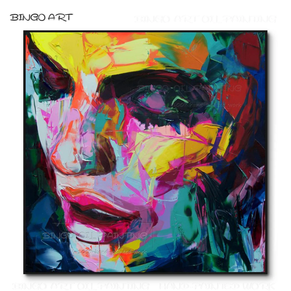 

Hand-painted High Quality Knife Painting Beauty Artwork Abstract Knife Figure Painting Handmade Colors Wall Art Figure Painting
