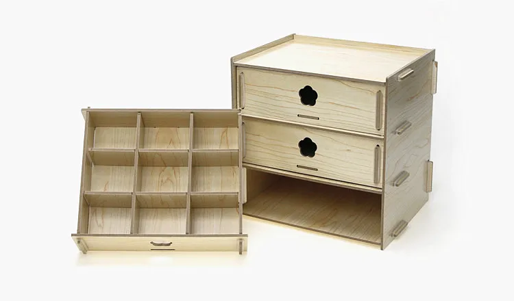 1 шт. Рабочий стол в Корейском стиле ремесленных деревянный ящик для хранения косметики ящик для хранения коробка A020 Многофункциональный отделки