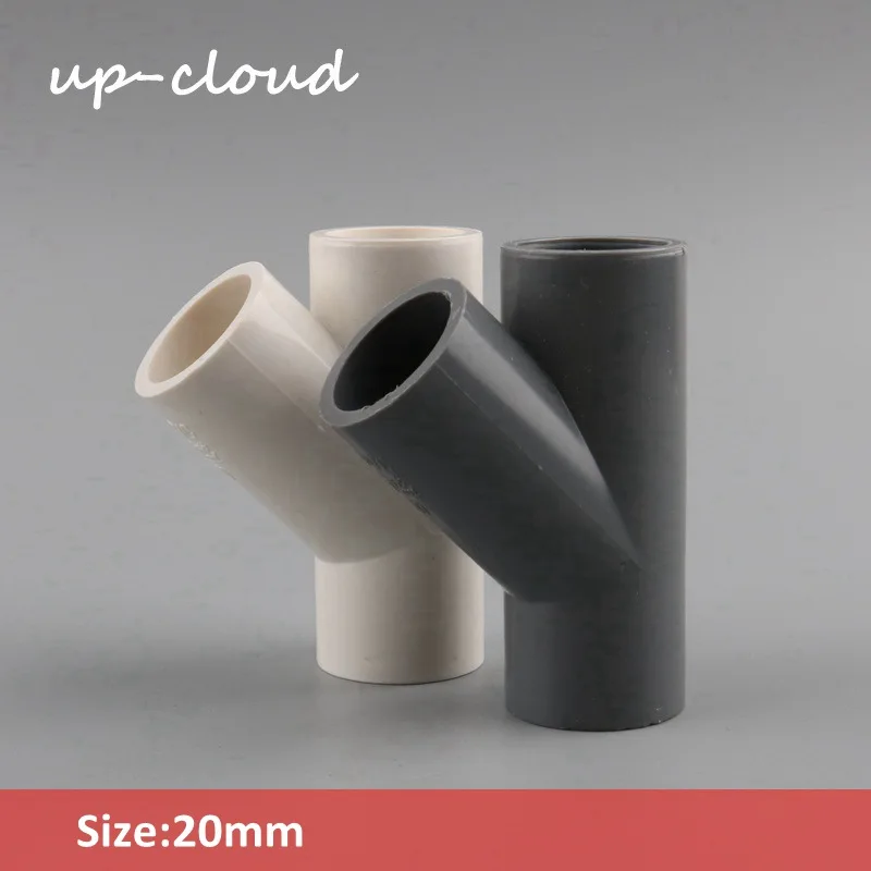 1pc UP-CLOUD 20mm PVC Pipe 3 Way connector Garden Irrigation Y type 1/2 inch Water Pipe Adapter Fish Tank Joint Farm Hose Parts