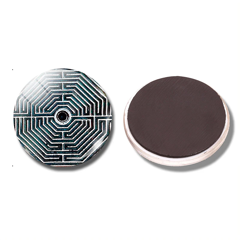 

Labyrinth 30 MM Fridge Magnet Sacred Geometry Inspirational Glass Cabochon Magnetic Refrigerator Stickers Note Holder Home Decor