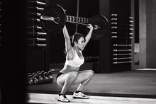 Weight lifting power technique asian girl sports SH58 room home wall modern art decor wood frame poster