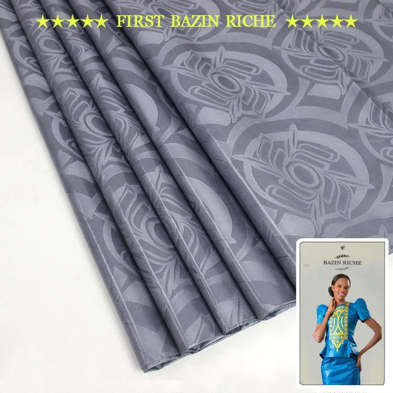 

Blue Color Bazin Riche Getzner 10 Yards Austria Quality Guinea Brocade Garment Fabric african fabric with party
