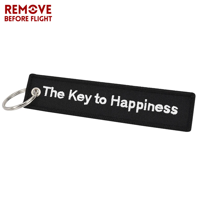 The Key to Happiness Key Chain Bijoux Keychain for Motorcycles and Cars Gifts Key Tag Embroidery Key Fobs OEM Key Ring Bijoux (1)