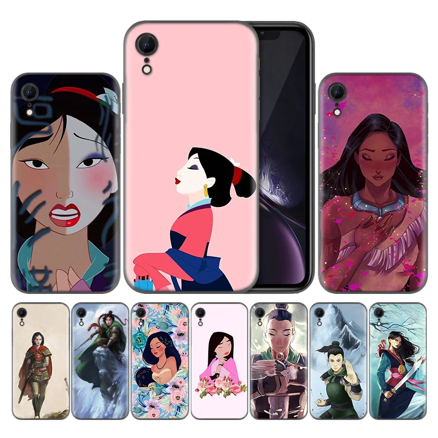 

Soft TPU Silicone Phone Cases For Apple iPhone 7 7S 8 Plus X XS Max XR 5 5s SE 6 6s Capa Back Cover Hua Mulan