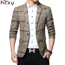 HCXY Новое поступление брендовая одежда куртка Для Мужчин's Клетчатый костюм куртка Для мужчин Блейзер Мода тонкий мужской Повседневное пиджаки Для мужчин Размеры M-5XL