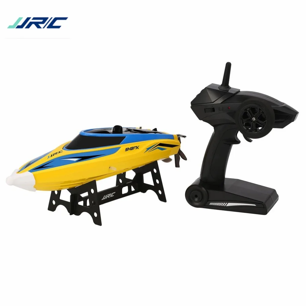 

JJR/C 2CH 2.4GHz 25KM/h Boat Self Righting 180Flip Double Hatches RC Racing Boat Transmitter 150M Electric Ship RTR tt