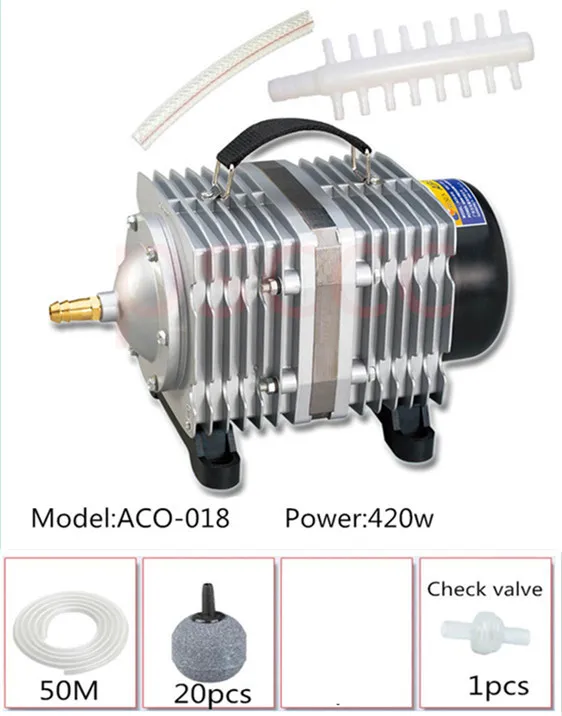 RESUN ACO-018 A SET 420 Вт высокий выход для аквариума электромагнитный воздушный насос для пруд гидропоники воздушный компрессор 16 Выход аквариум кислородный воздушный насос - Цвет: RESUN ACO-018 A SET