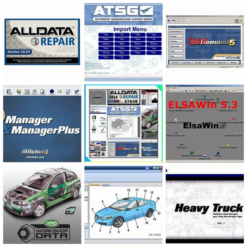 Лучшее качество Alldata Авто Ремонт программного обеспечения все данные 10,53+ Mitchell на demand5 2015V+ Atsg Руководство данных+ Vivid 1 ТБ hdd