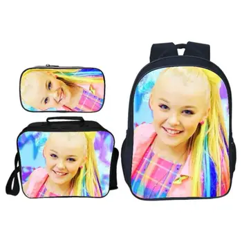

3Pcs/Set Hot Pop Star Jojo Siwa Backpack School Bags for Teenage Girls Daily Backpack Kids Book Bags Casual Travel Shoulder Bags