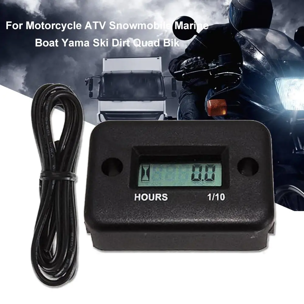 

Digital LCD Counter Hour Meter for Motorcycle Instruments ATV Snowmobile Marine Boat Yama Ski Dirt Quad Bike Waterproof