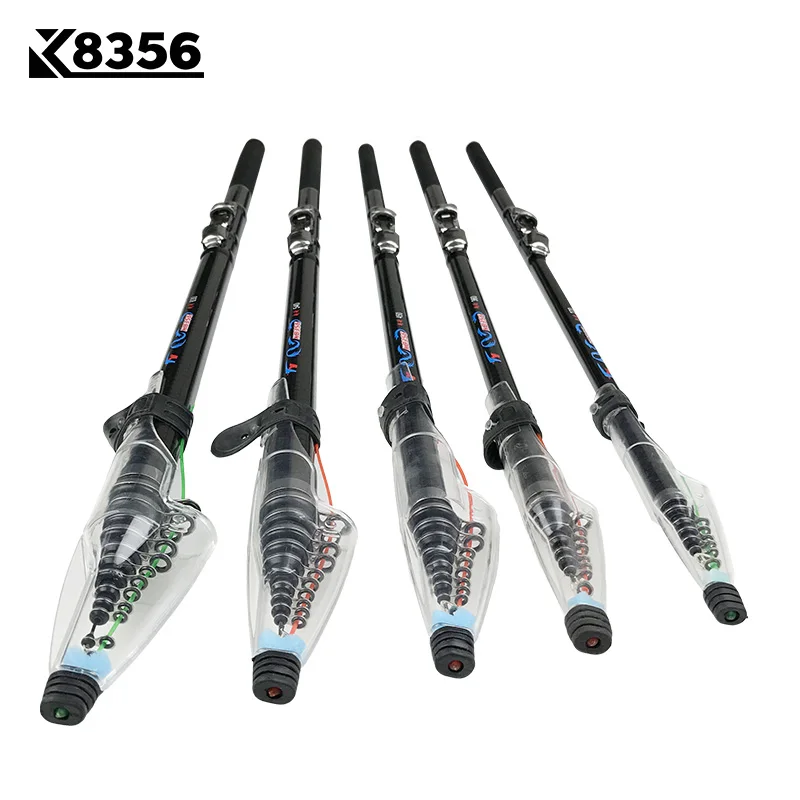 K8356 2.7 متر 3.6 متر 4.5 متر 5.4 متر 3.0 متر 6.3 متر الغزل م القوة تلسكوبي روك الصيد قضيب الكارب المغذية تصفح الغزل قضيب