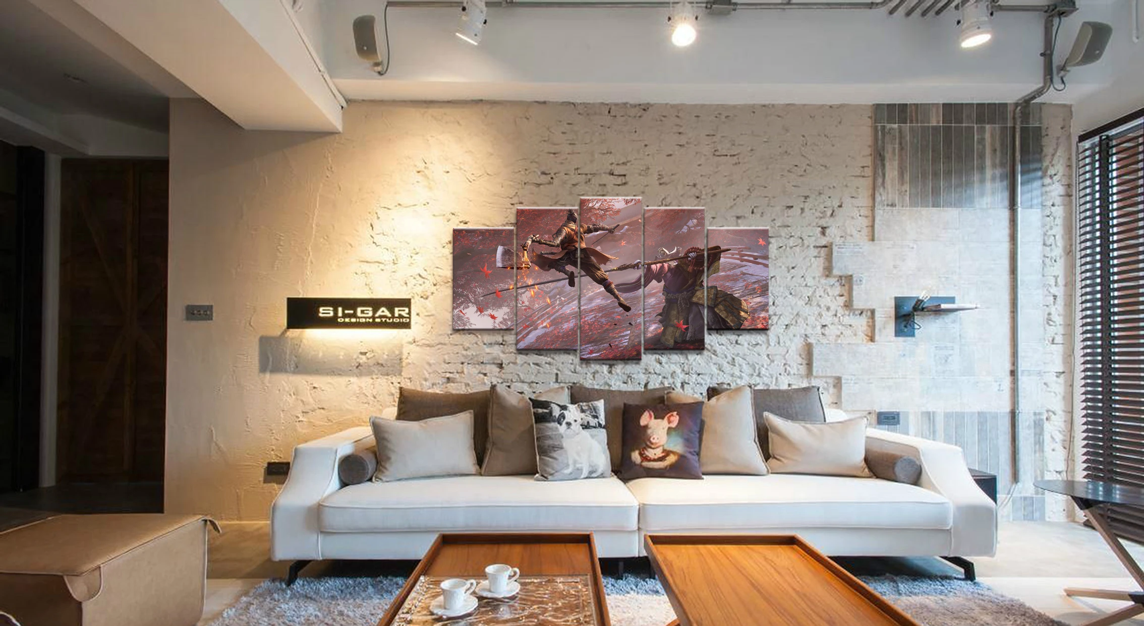 Waliicorners 5 Piece SEKIRO Shadows Die Twice Games Art Print Canvas Paintings Wolf Ninja Picture Wall Paintings for Home Decor2 6