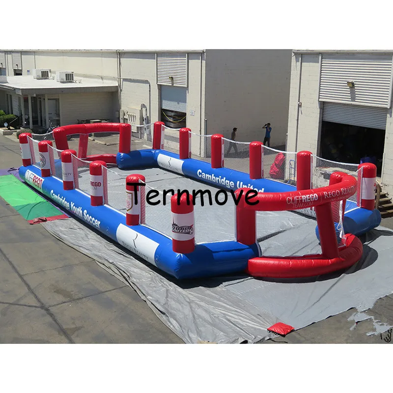 

Inflatable football pitch size 8*4 M large outdoor inflatable recreation football game Inflatable Soccer court outdoor game