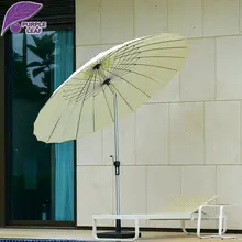 Patio 8.2 Ft Market Outdoor Aluminum Table Umbrella Cafe Beach Round with Push Button Tilt and Crank Chinese style without base