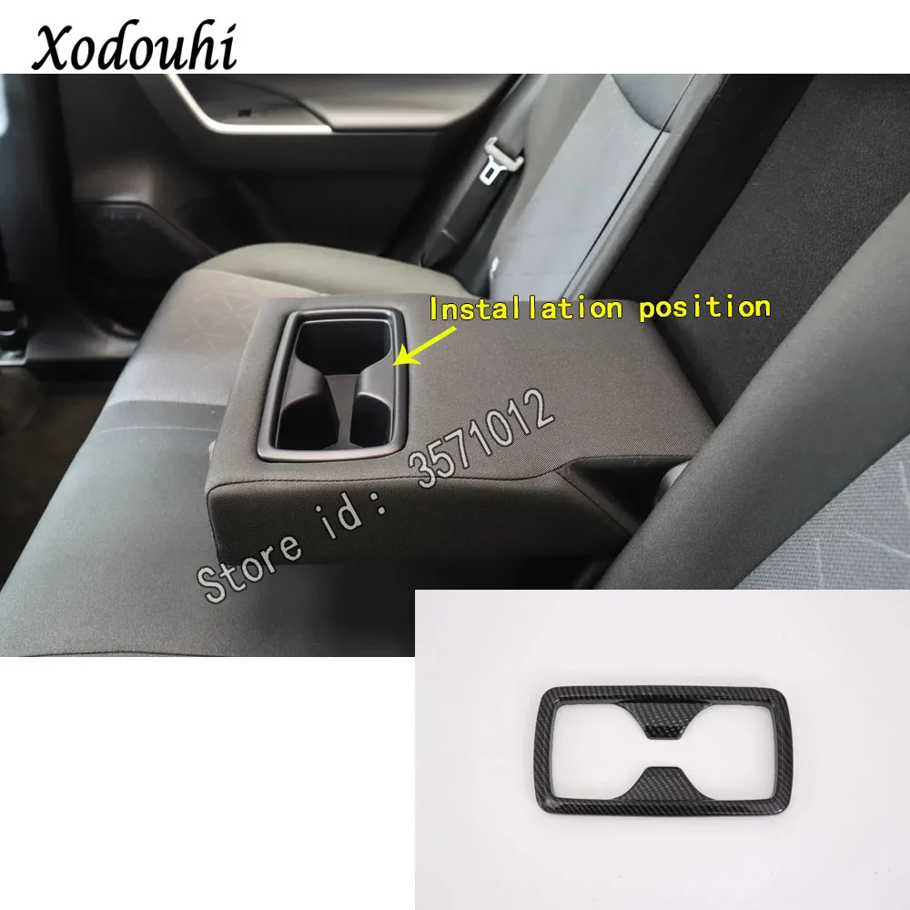

For Toyota RAV4 2019 2020 Car sticker styling cover trim carbon fiber rear back armrest handrail cup holder gear box frame 1pcs