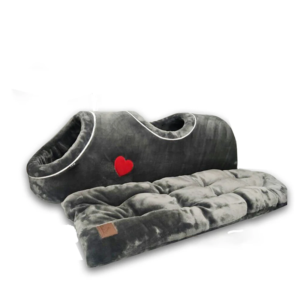  Soft Cat Cave House Warm Home For Kitten Sleeping Pet Funny Bed With Flannel Mat Cats Tunnels Nest 