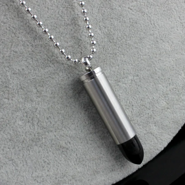 Мужское ожерелье из нержавеющей стали в форме пули|necklace with cross pendant|pendant pearl