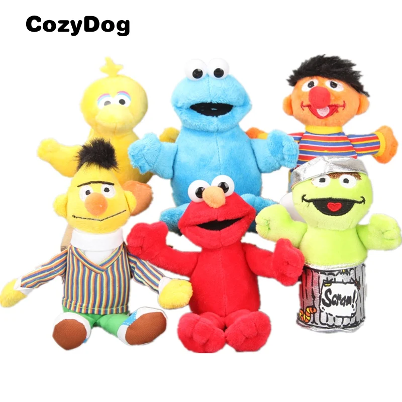 

Cartoon 6 pcs/Set Sesame Street Plush Stuffed Keychain Anime Figure Elmo Cookie Monster Stuffed Doll Pendant Toys for Children