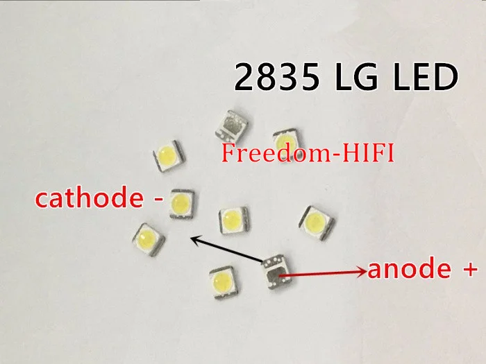 100 шт./лот 3528 2835 3V SMD светодиодный 1 ватт LG холодный белый 100LM для телевидения светодиодный Подсветка