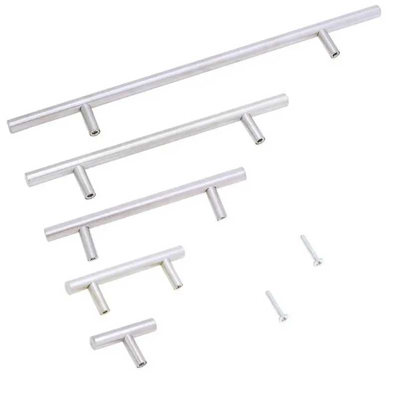 

Stainless Steel Furniture Handles T Bar Door Furniture Handle Cabinet Knobs and Handles Pull for Kitchen Cupboard 50mm-500mm