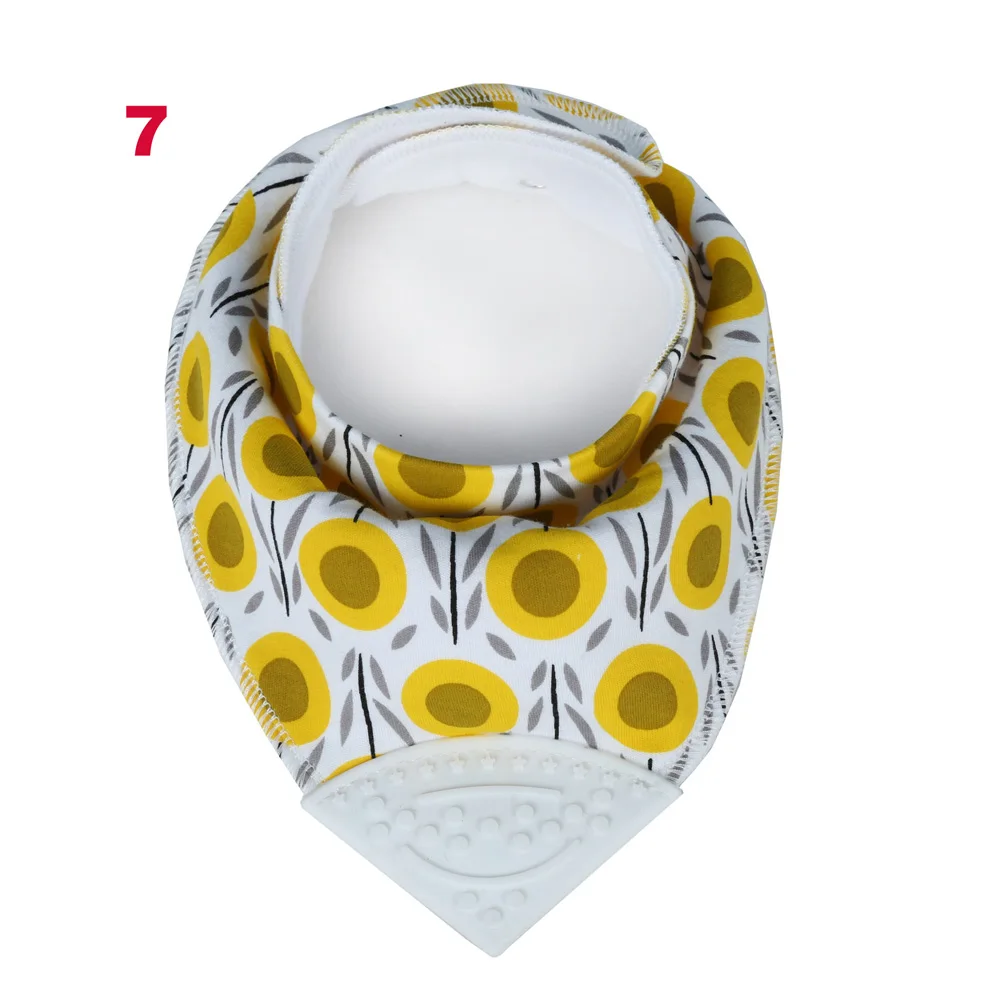 

Soft Baby Silicone Pocket Feeding Teethers Bibs BPA Free Infant Cotton Teething Towel BM88