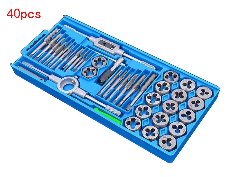 40 шт./компл. коснитесь и штампа M3 ~ M12 резьбе метрики Вилки краны и метчиков & die ключ, метчиков ручной резьбы