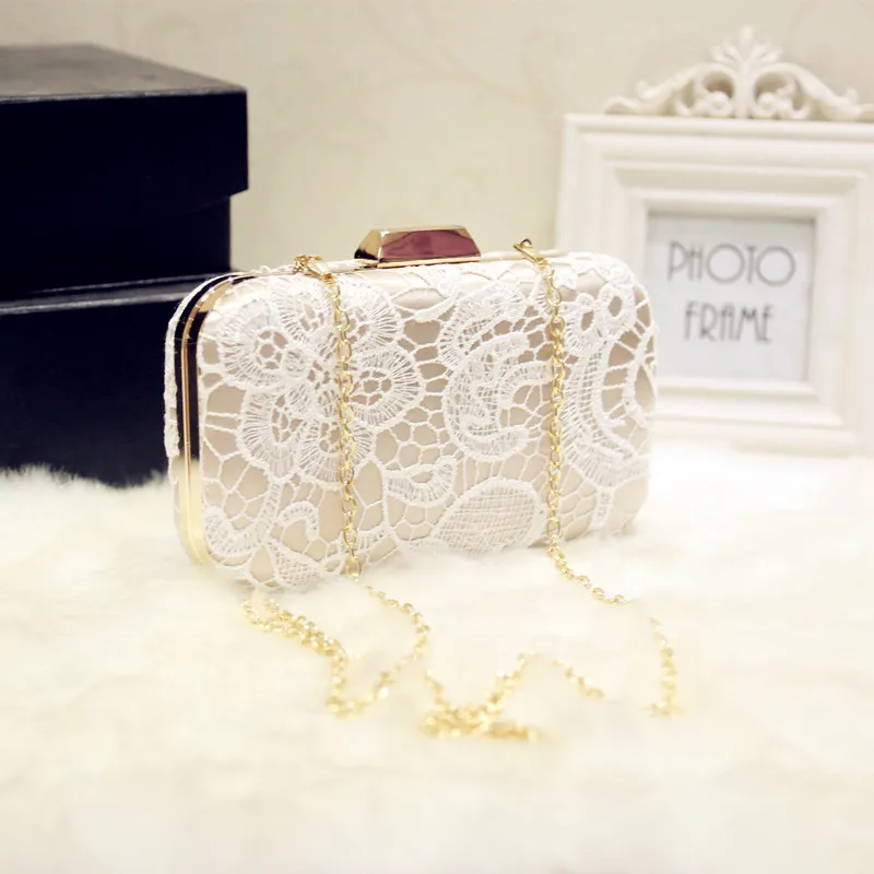 

LOUCHUNLAN Fashion lace women's handbag 2016 day clutch chain one shoulder cross-body bag flower handbag banquet bag Beach Bag
