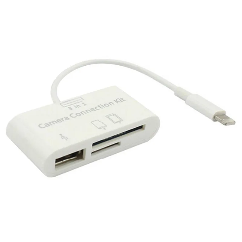 Кардридер для планшета iPad 4 Mini IOS 11 Micro SD MMC TF кардридер USB OTG кабель адаптер камера Соединительный комплект 3 в 1
