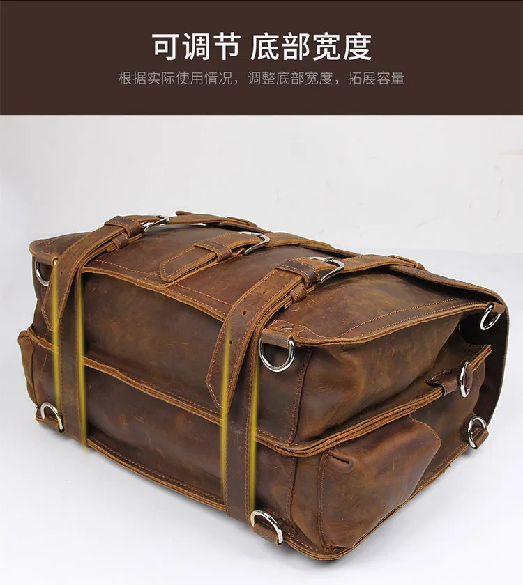 Мужской портфель из натуральной кожи 17 дюймов, настоящая кожаная сумка для ноутбука, сумка из коровьей кожи, деловая сумка 766-7072, двухслойная сумка-мессенджер