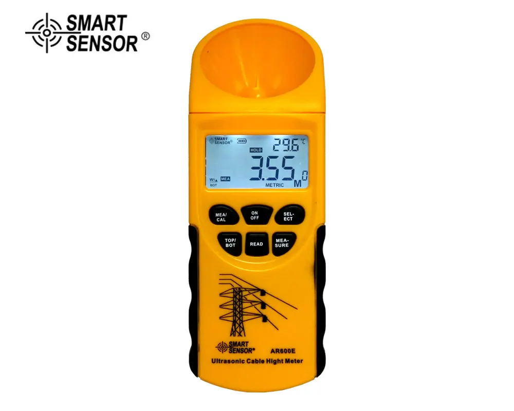 

SMART SENSOR AR600E Ultrasonic Cable Height Meter 6 Cables Measurement LCD display Measuring Range( Height 3-23m ,Plane 3-15m)