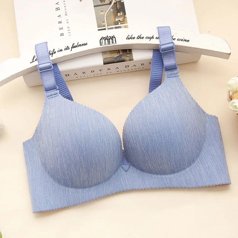 

Double super Push Up Lingerie Seamless Wire Free Bra Sexy Deep U Cup Bra For Women gather breast one piece big size padded bra