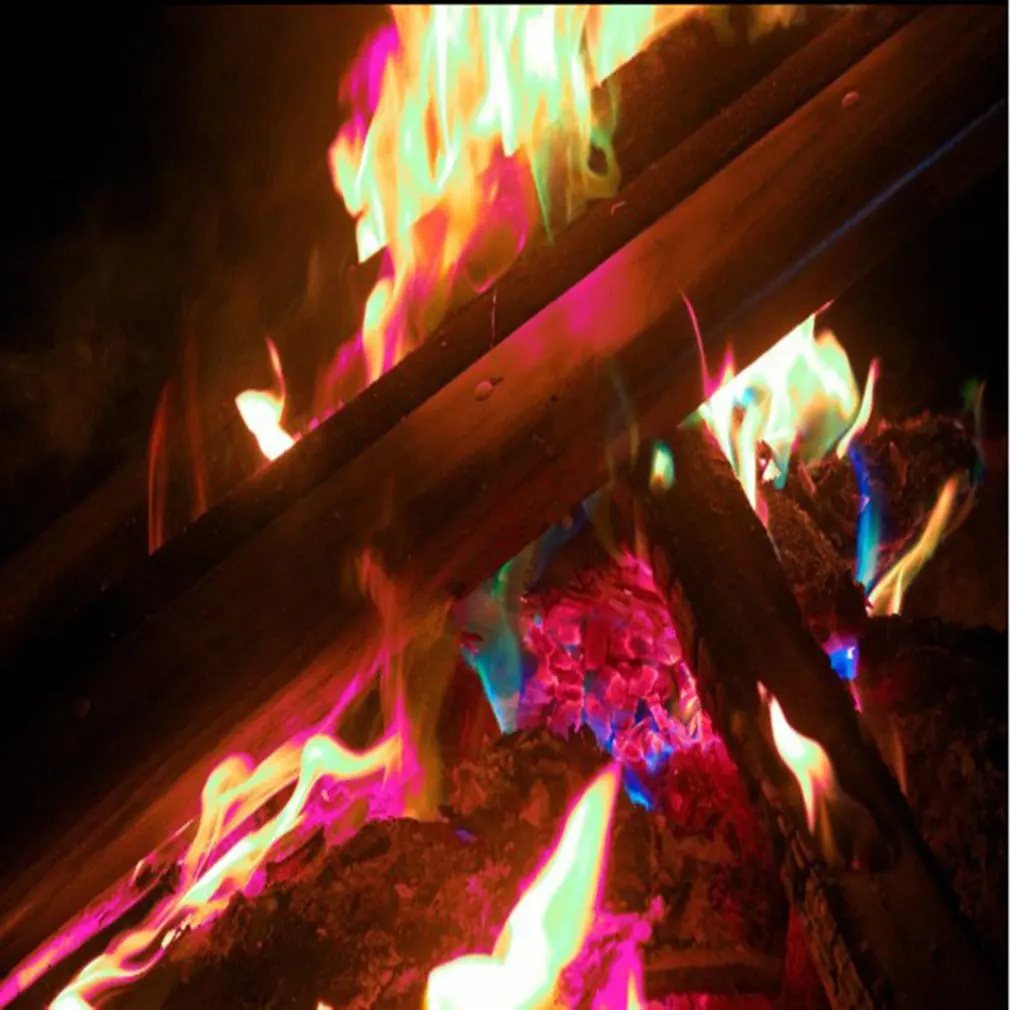 

10g/15g/25g Magic Fire Colorful Flames Powder Bonfire Sachets Pyrotechnics Magic Trick Outdoor Camping Hiking Survival Tools