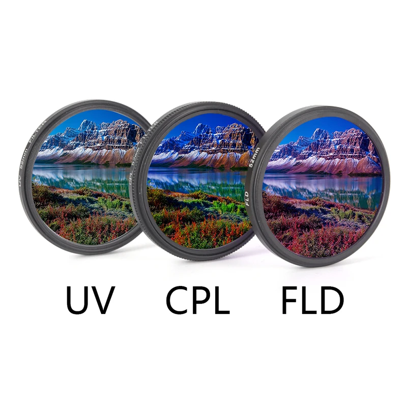 3 шт./лот 49 мм 52 55 58 62 67 72 77 CPL + FLD набор фильтров для объектива с сумкой Canon Nikon Sony