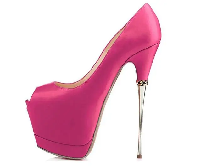 Оригинальное предназначение; женские туфли-лодочки; модные туфли-лодочки с открытым носком на металлической шпильке; Цвет черный, розовый, красный; женская обувь; большие размеры США 4-15