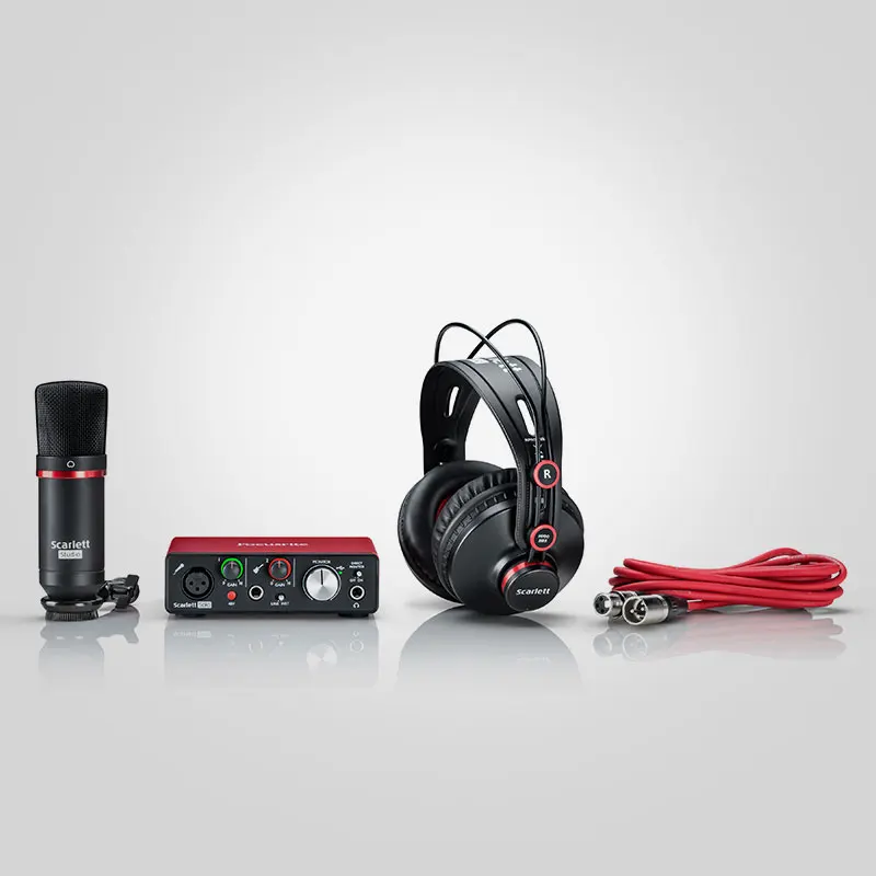 Оригинальный Focusrite Scarlett Solo Studio (2nd gen) USB звуковая карта usb аудио интерфейс + cm25