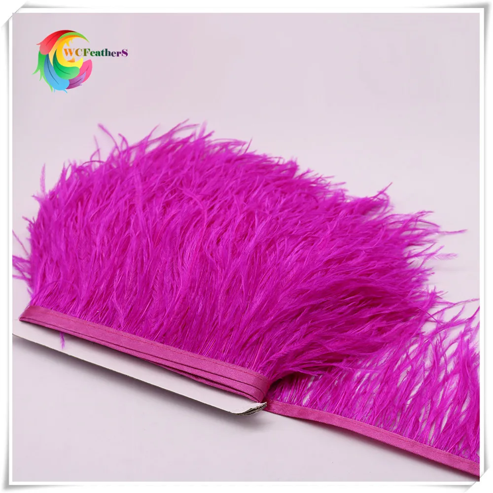 4 rose red ostrich feather fringe 4