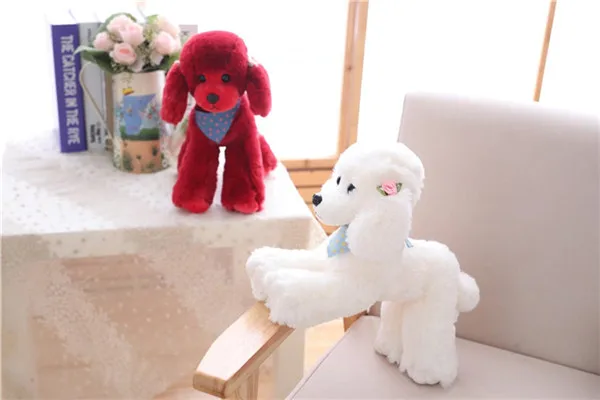 Cute Dog plush toys Poodle Bichon Frise puppy stuffed warm animal toys - 5