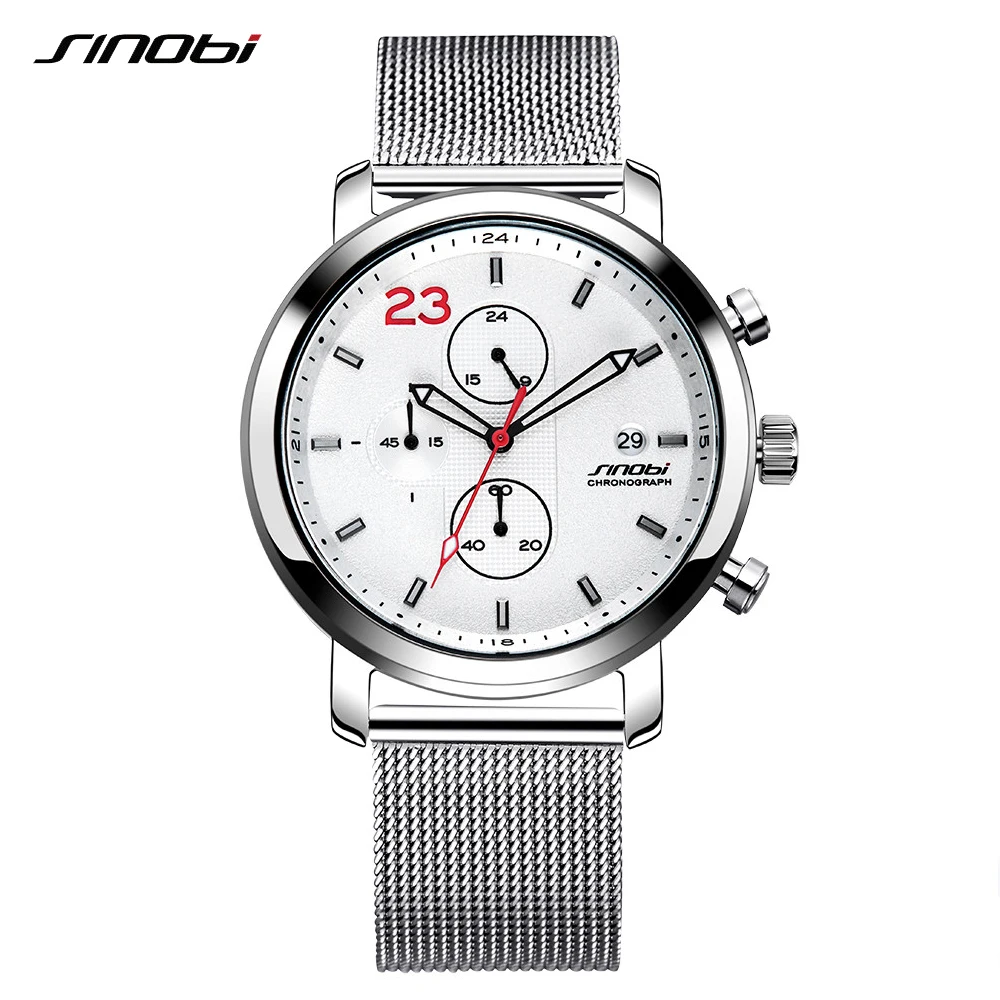 Luxury Business Men Wristwatches Waterproof Ultra thin Mens Watches Stainless Steel Mesh Belt Quartz Watch