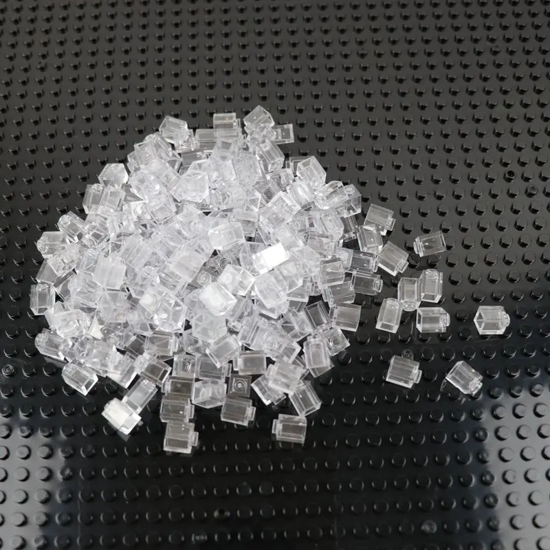 

50pcs Building Blocks Transparent Clear Brick 1x1 DIY MOC Construction Toys for Children Compatible With Legoes 3005
