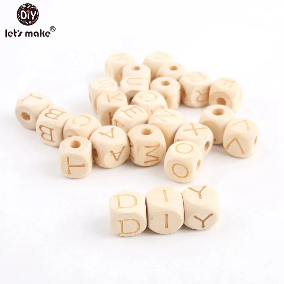 Let's Make 12 мм 10 шт клен деревянные английские буквы бусины индивидуальное изготовление ювелирных изделий ожерелье бусы на заказ имя ребенка
