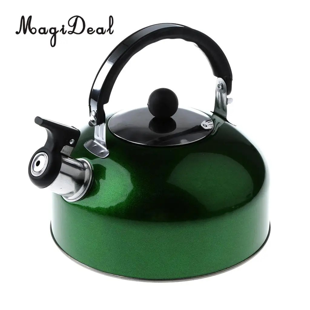 MagiDeal Anti-Hot/Slip Whistling Tea Kettle Gas Stove 3L Stainless Steel Tea Kettle Water Bottle for Home Camping Hiking Travel