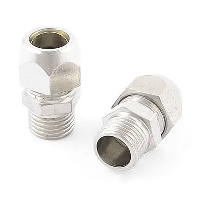 

1/4" PT Male Threaded Adapter Hose Quick Joint Coupler Silver Tone 2 Pieces