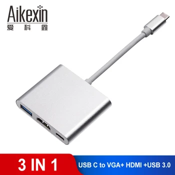 

Aikexin USB3.1 Type C to HDMI Adapter 4K+USB 3.0+USB-C Charging Port ,USB 3.1 Multiport Hub for New Macbook/Chromebook Pixel