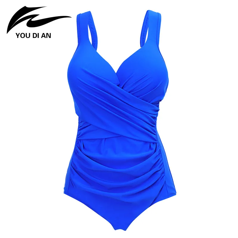2019 New One Piece Swimsuit Retro Vintage Plus Size Swimwear Women Sexy